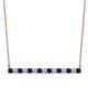 1 - Noya 2.50 mm Round Blue Sapphire and Diamond Horizontal Bar Pendant Necklace 