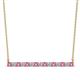 1 - Noya 2.50 mm Round Pink Sapphire and Diamond Horizontal Bar Pendant Necklace 