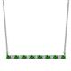 1 - Noya 2.50 mm Round Green Garnet and Diamond Horizontal Bar Pendant Necklace 