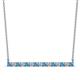 1 - Noya 2.50 mm Round Blue Topaz and Diamond Horizontal Bar Pendant Necklace 