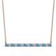 1 - Noya 2.50 mm Round Blue Topaz and Diamond Horizontal Bar Pendant Necklace 