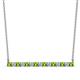 1 - Noya 2.50 mm Round Peridot and Diamond Horizontal Bar Pendant Necklace 
