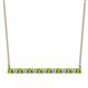 1 - Noya 2.50 mm Round Peridot and Diamond Horizontal Bar Pendant Necklace 