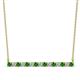 1 - Noya 2.50 mm Round Green Garnet and Diamond Horizontal Bar Pendant Necklace 