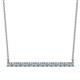 1 - Noya 2.50 mm Round Aquamarine and Diamond Horizontal Bar Pendant Necklace 