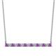 1 - Noya 2.50 mm Round Amethyst and Diamond Horizontal Bar Pendant Necklace 