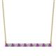 1 - Noya 2.50 mm Round Amethyst and Diamond Horizontal Bar Pendant Necklace 