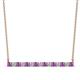 1 - Noya 2.50 mm Round Amethyst and Diamond Horizontal Bar Pendant Necklace 
