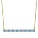 1 - Noya 2.50 mm Round Blue Topaz and Diamond Horizontal Bar Pendant Necklace 