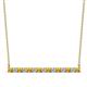 1 - Noya 2.50 mm Round Citrine and Diamond Horizontal Bar Pendant Necklace 