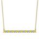1 - Noya 2.50 mm Round Yellow Sapphire and Diamond Horizontal Bar Pendant Necklace 