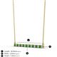 2 - Noya 2.00 mm Round Green Garnet and Diamond Horizontal Bar Pendant Necklace 
