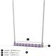 2 - Noya 2.00 mm Round Amethyst and Diamond Horizontal Bar Pendant Necklace 