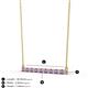 2 - Noya 2.00 mm Round Amethyst and Diamond Horizontal Bar Pendant Necklace 