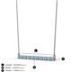 2 - Noya 2.00 mm Round Blue Topaz and Diamond Horizontal Bar Pendant Necklace 