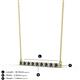2 - Noya 2.00 mm Round Black and White Diamond Horizontal Bar Pendant Necklace 