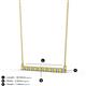 2 - Noya 2.00 mm Round Yellow Sapphire and Diamond Horizontal Bar Pendant Necklace 