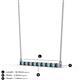 2 - Noya 2.00 mm Round London Blue Topaz and Diamond Horizontal Bar Pendant Necklace 
