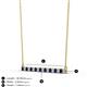 2 - Noya 2.00 mm Round Blue Sapphire and Diamond Horizontal Bar Pendant Necklace 