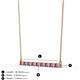 2 - Noya 2.00 mm Round Pink Tourmaline and Diamond Horizontal Bar Pendant Necklace 