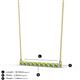 2 - Noya 2.00 mm Round Peridot and Diamond Horizontal Bar Pendant Necklace 