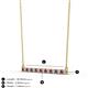 2 - Noya 2.00 mm Round Rhodolite Garnet and Diamond Horizontal Bar Pendant Necklace 