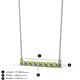 2 - Noya 2.50 mm Round Peridot and Diamond Horizontal Bar Pendant Necklace 