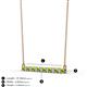 2 - Noya 2.50 mm Round Peridot and Diamond Horizontal Bar Pendant Necklace 