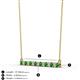 2 - Noya 2.50 mm Round Green Garnet and Diamond Horizontal Bar Pendant Necklace 