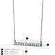 2 - Noya 2.50 mm Round Aquamarine and Diamond Horizontal Bar Pendant Necklace 