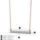 2 - Noya 2.50 mm Round Aquamarine and Diamond Horizontal Bar Pendant Necklace 