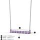2 - Noya 2.50 mm Round Amethyst and Diamond Horizontal Bar Pendant Necklace 