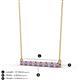 2 - Noya 2.50 mm Round Amethyst and Diamond Horizontal Bar Pendant Necklace 