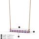 2 - Noya 2.50 mm Round Amethyst and Diamond Horizontal Bar Pendant Necklace 