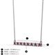 2 - Noya 2.50 mm Round Rhodolite Garnet and Diamond Horizontal Bar Pendant Necklace 