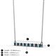 2 - Noya 2.50 mm Round Blue and White Diamond Horizontal Bar Pendant Necklace 
