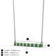 2 - Noya 2.50 mm Round Green Garnet and Diamond Horizontal Bar Pendant Necklace 