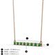 2 - Noya 2.50 mm Round Green Garnet and Diamond Horizontal Bar Pendant Necklace 