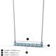 2 - Noya 2.50 mm Round Blue Topaz and Diamond Horizontal Bar Pendant Necklace 