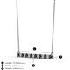 2 - Noya 2.50 mm Round Black and White Diamond Horizontal Bar Pendant Necklace 