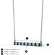 2 - Noya 2.50 mm Round London Blue Topaz and Diamond Horizontal Bar Pendant Necklace 