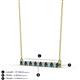 2 - Noya 2.50 mm Round Blue and White Diamond Horizontal Bar Pendant Necklace 