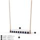 2 - Noya 2.00 mm Round Blue Sapphire and Lab Grown Diamond Horizontal Bar Pendant Necklace 