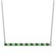 1 - Noya 2.00 mm Round Green Garnet and Lab Grown Diamond Horizontal Bar Pendant Necklace 