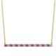 1 - Noya 2.00 mm Round Pink Tourmaline and Lab Grown Diamond Horizontal Bar Pendant Necklace 
