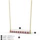 2 - Noya 2.00 mm Round Pink Tourmaline and Lab Grown Diamond Horizontal Bar Pendant Necklace 