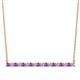 1 - Noya 2.00 mm Round Amethyst and Lab Grown Diamond Horizontal Bar Pendant Necklace 