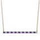 1 - Noya 2.00 mm Round Iolite and Lab Grown Diamond Horizontal Bar Pendant Necklace 