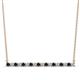 1 - Noya 2.00 mm Round Black Diamond and White Lab Grown Diamond Horizontal Bar Pendant Necklace 