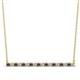 1 - Noya 2.00 mm Round Smoky Quartz and Lab Grown Diamond Horizontal Bar Pendant Necklace 